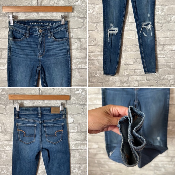 Bundle of Two American Eagle Outfitters Women Sizes 0 Long/Regular Jegging Jeans - Picture 5 of 16